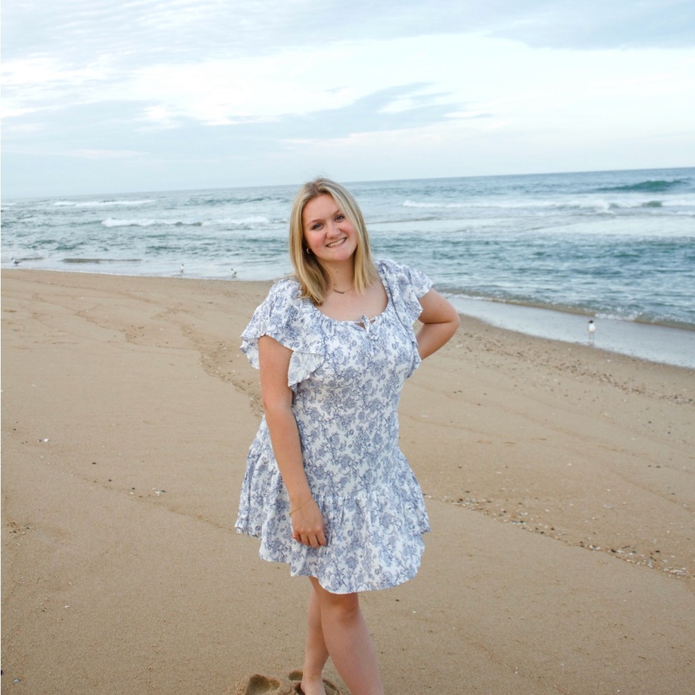 Cynthia Rowley Blue and White Floral Dress